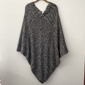 Blue & Cream Poncho Sweater